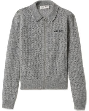 Miu Miu Cashmere And Silk Cardigan - Grey