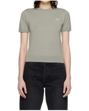 Maison Kitsuné Short-Sleeved Wool Knit Jumper - Grey