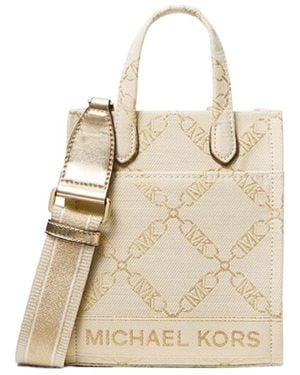 Michael Kors Michael Gigi Logo Detailed Crossbody Bag - Natural