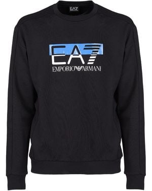 EA7 Logo Loop-Over Jumper - Black