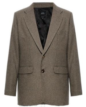 A.P.C. Checked Blazer - Brown