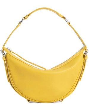 BY FAR Gib Crocodile-Embossed Shoulder Bag - Yellow
