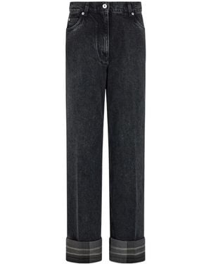 Ferragamo Ferragamo Straight-Leg Turn-Up Jeans - Blue