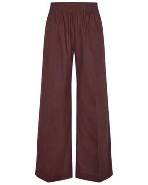 Samsøe & Samsøe Casual Pants With Elastic Waist - Purple