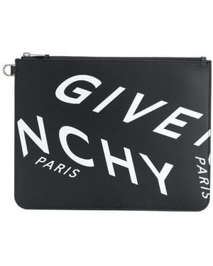 Givenchy Split Logo Print Clutch - Black