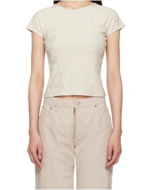 Paloma Wool Floral-Pattern Short-Sleeve Top - Natural