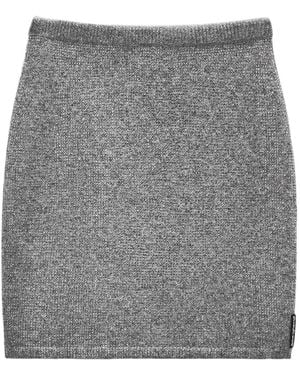 Alexander Wang Wool-Blend Hotfix Miniskirt - Gray