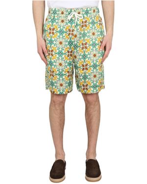 Drole de Monsieur Elastic Waistband Shorts - Green