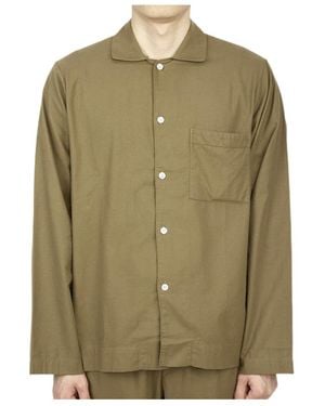 Tekla Flannel Long-Sleeved Pyjamas - Green