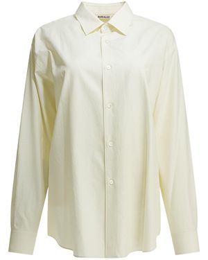 AURALEE Long-Sleeved Collared Shirt - White