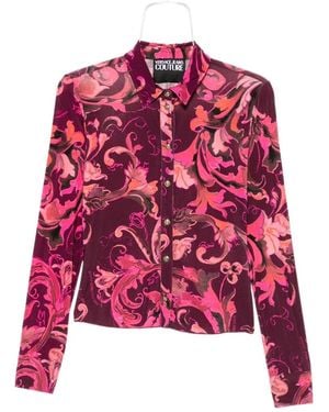 Versace Jeans Couture Porcelain Barocco Button-Up Shirt - Red