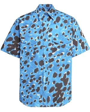 Marni Spot-Printed Button-Up Shirt - Blue