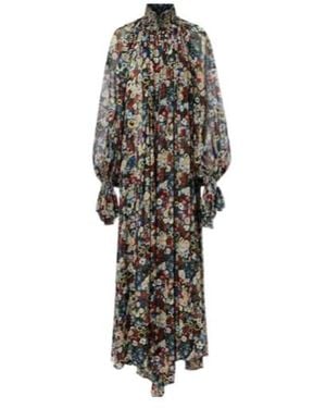 KHAITE Edgar Floral Silk Tulle Maxi Dress - Multicolour