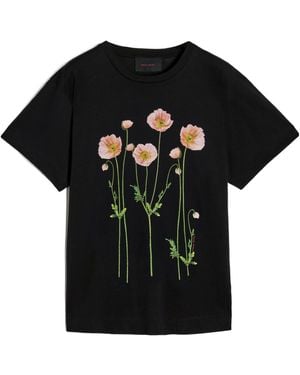 Simone Rocha Poppy-Print T-Shirt - Black