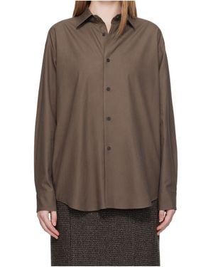 AURALEE Finx Twill Shirt - Brown