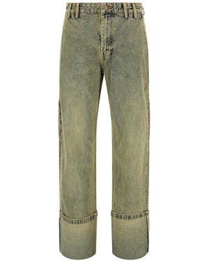 Entire studios Denim Pants With Belt Loops - Green