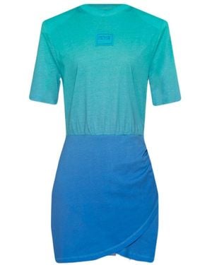 Versace Jeans Couture Draped T-Shirt Dress - Blue