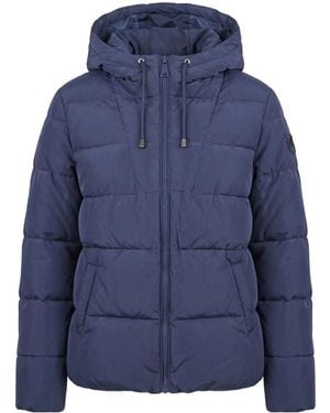 Pinko Long-Sleeved Hooded Padded Jacket - Blue