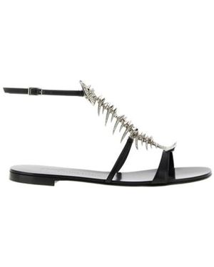 Giuseppe Zanotti Slim Embellished Sandals - Metallic