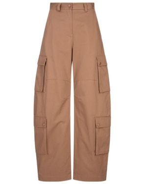 MSGM Drill Cargo Pants - Brown