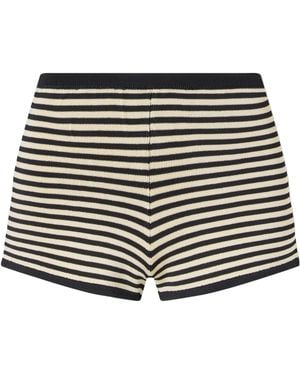 Calle Del Mar Striped Stretch-Knit Shorts - Black