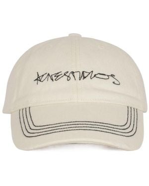 Acne Studios Twill Logo Cap - White