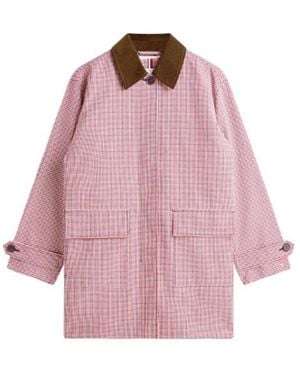 Tommy Hilfiger Water Repellent Check Oversized 2-In-1 Coat - Pink