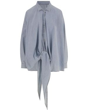 DARKPARK Front-Knot Denim Shirt - Blue