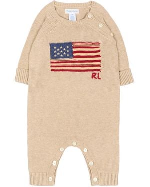 Ralph Lauren Flag-Intarsia Knitted Jumpsuit - White