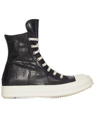 Rick Owens Lace-Up High-Top Casual Shoes - Black