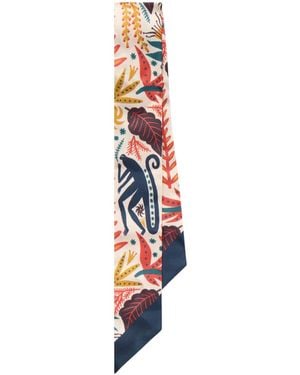 Etro Paisleyna Printed Silk Scarf - White