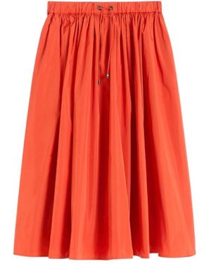 Max Mara Elastic Waist Midi Skirt - Red