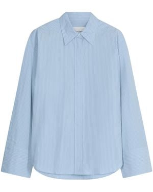 Closed Long-Sleeve Striped Cotton Shirt - Blue