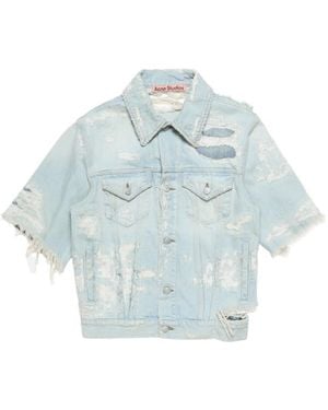 Acne Studios Distressed Denim Jacket - Blue