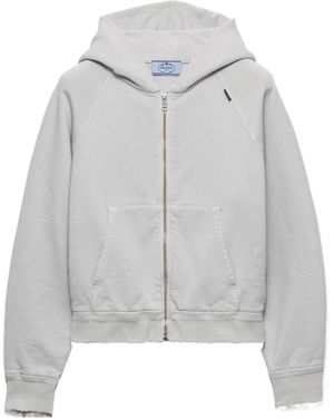 Prada Cotton Hoodie Jacket - Gray