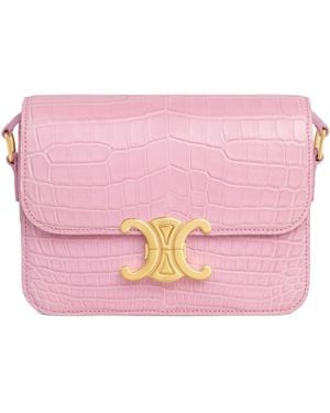 Celine Teen Triomphe Flap Shoulder Bag - Pink