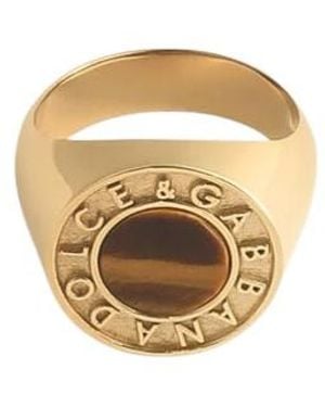 Dolce & Gabbana Logo-Embossed Ring - Metallic