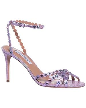 Aquazzura Round-Toe High-Heeled Sandals - Pink