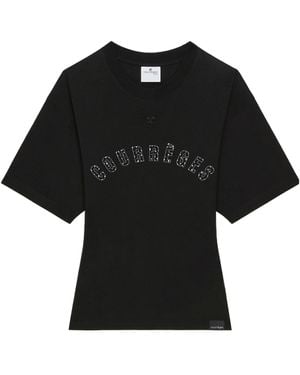 Courreges Courrèges Fitted Printed T-Shirt - Black
