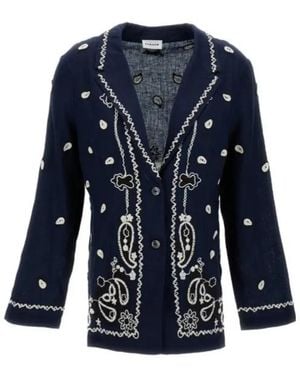 P.A.R.O.S.H. Paisley-Embroidered Blazer - Blue