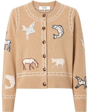 Sea Simple And Casual Cardigan - Natural