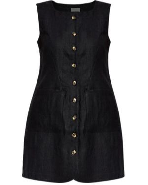 Posse Linen Mini Dress - Black