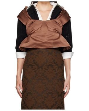 ShuShu/Tong Shushu/Tong Three-Dimensional Pleated Top - Brown