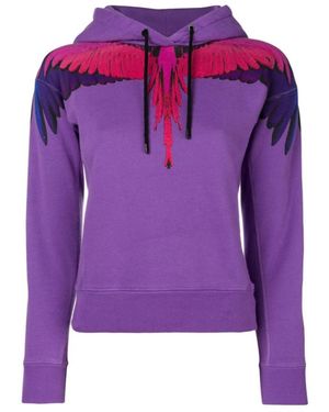 Marcelo Burlon Wings Printed Hooded Jumper - Purple