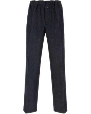 Closed Pleated Casual Pants - Blue