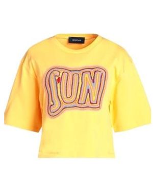 Sportmax Simple Embroidered T-Shirt - Yellow