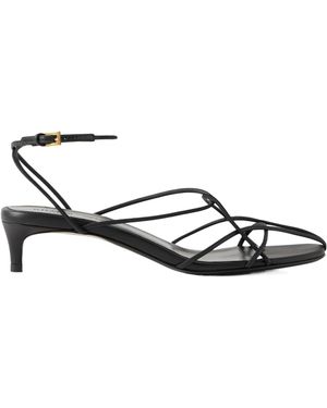 KHAITE Loulou Leather Sandals - Metallic