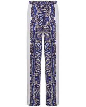 P.A.R.O.S.H. Twill Stampa Foulard Pants - Blue