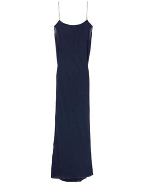 Jacquemus Plumetis Sheer Detailed Maxi Dress - Blue