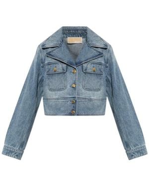 MICHAEL Michael Kors Button Cropped Jacket - Blue